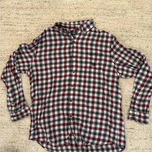Chaps Red and Black Plaid Casual Shirt